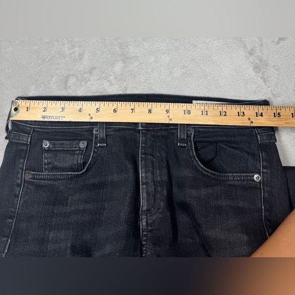 Rag & Bone DRE Capri Concrete Faded Black Boho Raw Hem Zip Fly Jeans Size 27 - Picture 5 of 16